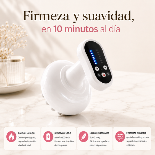 Nivora - Suction Pro, masajeador anticelulítico por succión y calor para piernas, glúteos y abdomen